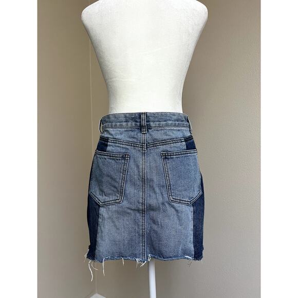 Evidnt LA Light Blue Patchwork Mini Skirt - Picture 4 of 5